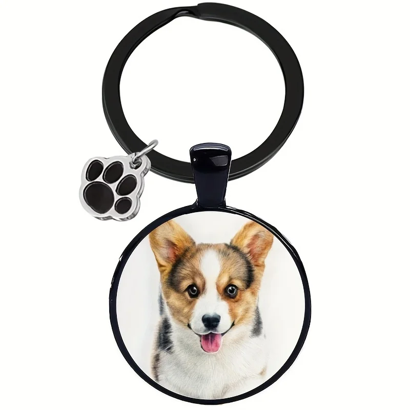 Llavero Personalizado con Foto y Colgante de Pata de Perro, Anillo Redondo con Imagen, Regalo para Amantes de Mascotas, Familiares y Amigos, Recuerdo Conmemorativo