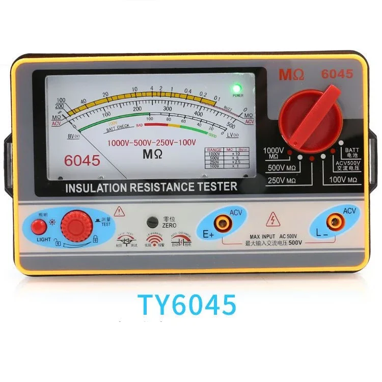 Imagem -02 - Ponteiro tipo Isolamento Resistência Testador Megohmmeter Medidor de Terra Voltímetro Ty6017 Ty6018 Ty6045