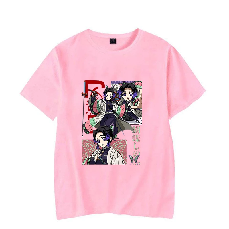 New Anime Kochou Shinobu Print Short Sleeves Fashion Round Neck Men Woman T-Shirt Summer Casual Tees