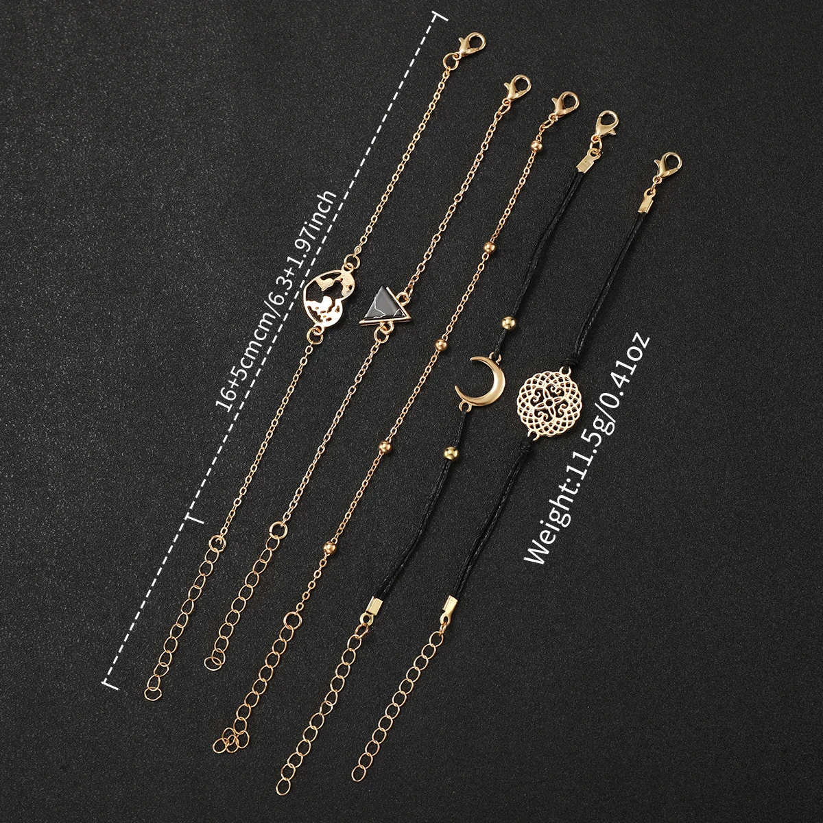 طقم ساعة كوارتز وأساور نسائية بدون صندوق ، ساعات نسائية ، سماء مرصعة بالنمط ، قرص عربي ، سوار جلدي ، موضة ، 6 في كل طقم