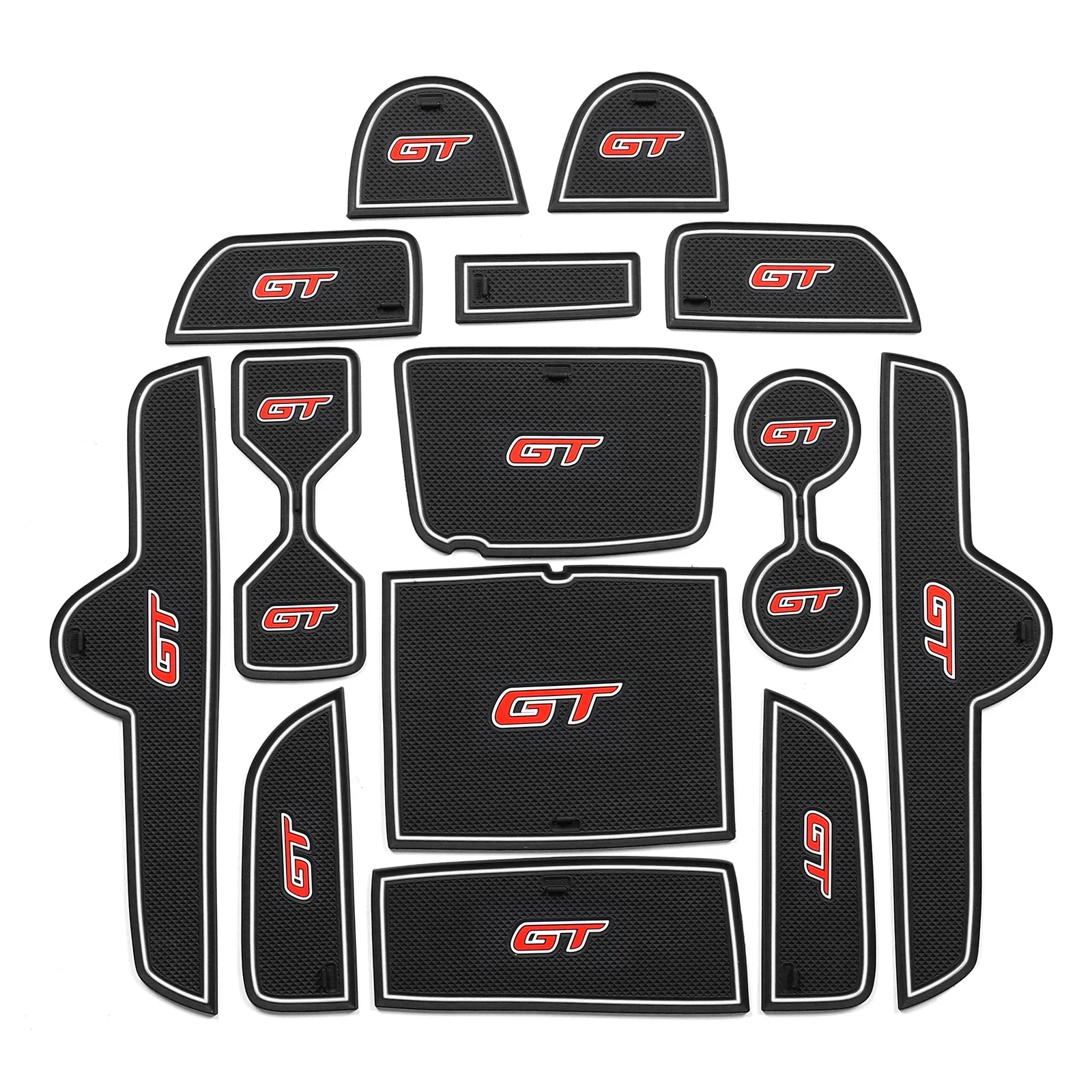 for KIA Forte K3 Cerato 2021 2022 2023 GT Anti-slip Gate Slot Cup Mat Door Groove Pad Interior Accessories 14pcs