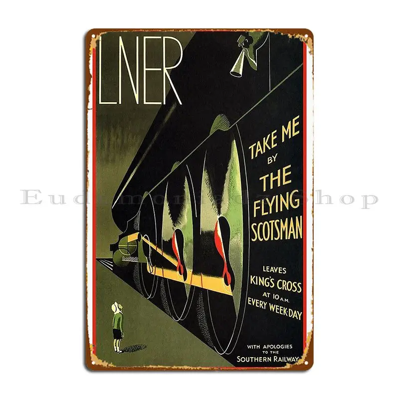 The Flying Scotsman Vintage Train Poster Metal Sign Wall Plaque Designs Living Room Cinema Plaques Tin Sign Poster