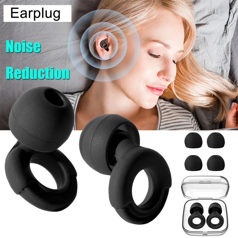 Earplugs Silicone Swimming Earplug Sleep Noise Ear Plug Canceling Noise Reduction Supplies Soundproof Noise Canceling Earplugs