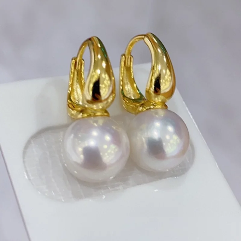 

SGARIT Jewelry 925 Sterling Silver Fashion Sweet Freshwater Pearl Hoop Earrings For Women Wedding Fine Jewelry SE08