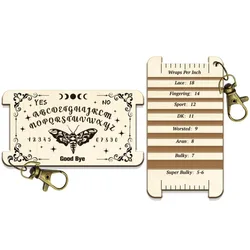 1 Pc Moth Board Spinning Control Card Occult Yarn WPI Guide Gauge with Clasp Wood Yarn Wrap Guide Board with Diz for Spinners