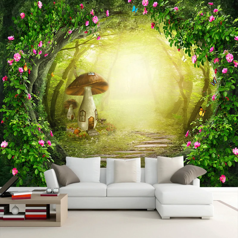 Creative Wallpaper for Wall Flowers Vine Mushroom Forest Painting Living Room TV Backdrop Wall Decor Custom Large Mural 3D