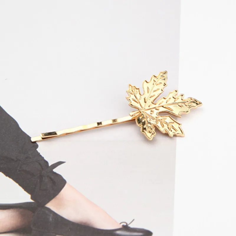 Hot New Fashion Wedding Hair Accessories Vintage Maple Leaf Branches Leaves Bride Girls Hairpin Side Folder Jewelry Wholesale