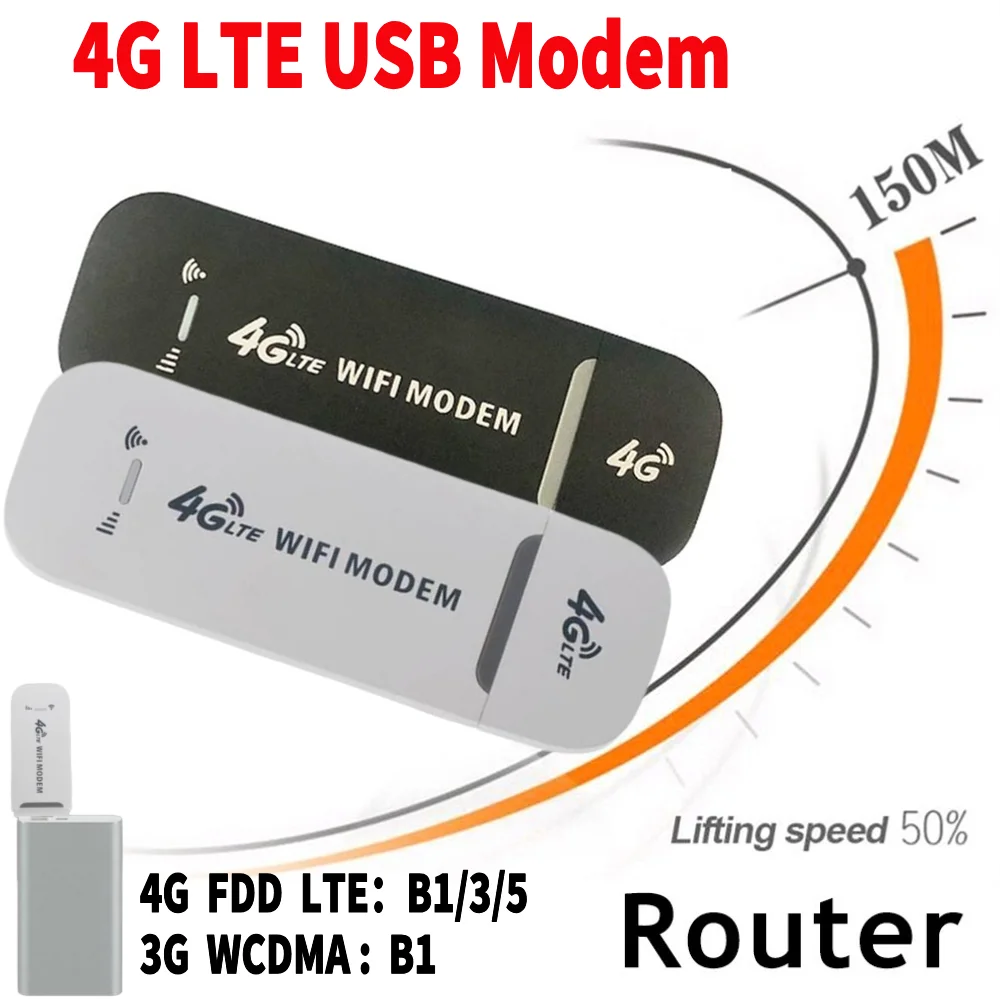 Wireless LTE WiFi Router 4G SIM Card Portable 150Mbps USB Modem Pocket Hotspot Dongle Mobile Broadband for Home Office WiFi