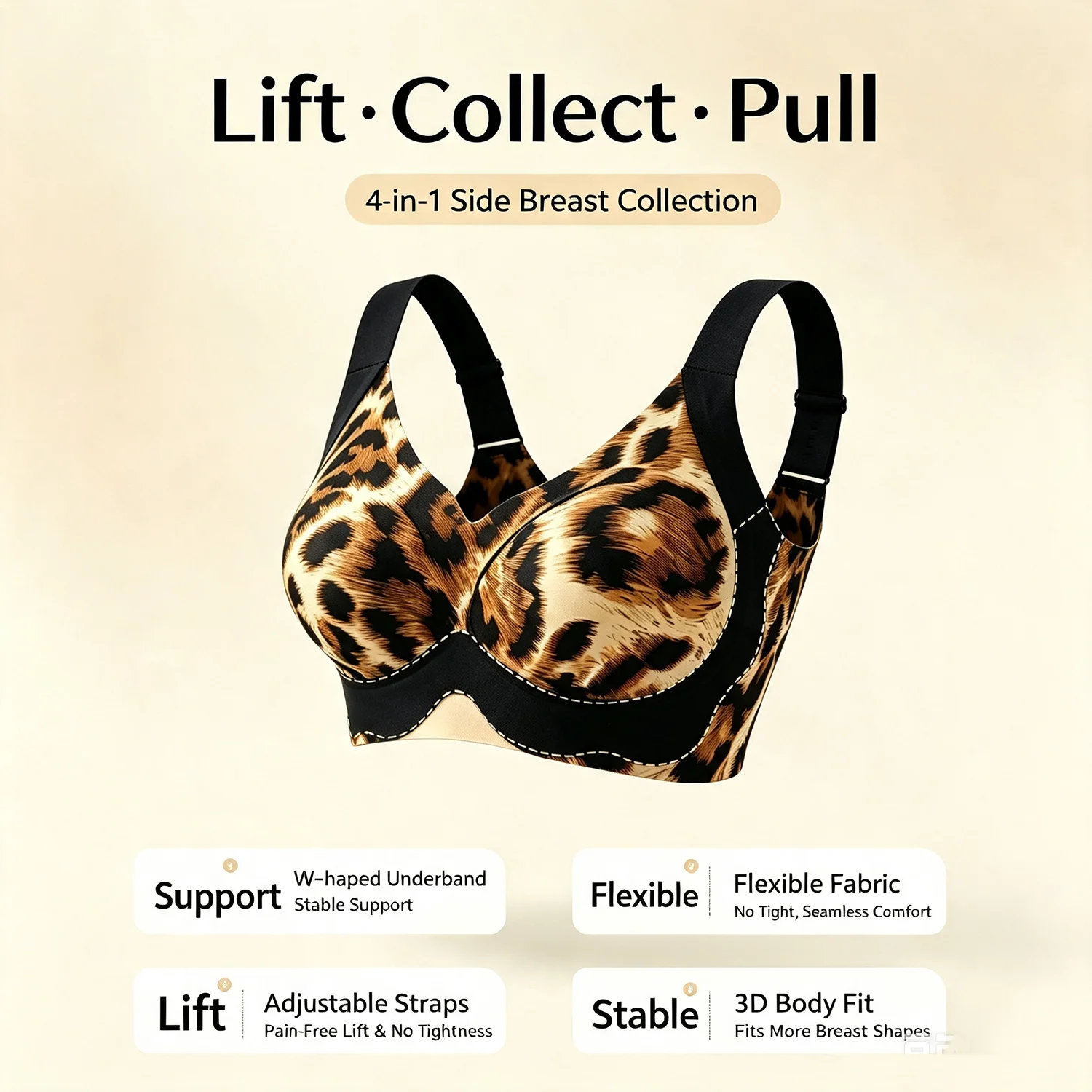 Women's Plus-size Leopard Prin - Full Coverage Bra recension och pris