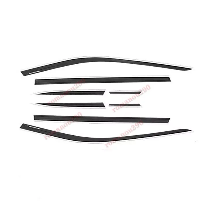 For Toyota Sienna 2021-22 Black & Chrome Window Visor Vent Shades Sun Rain Guard