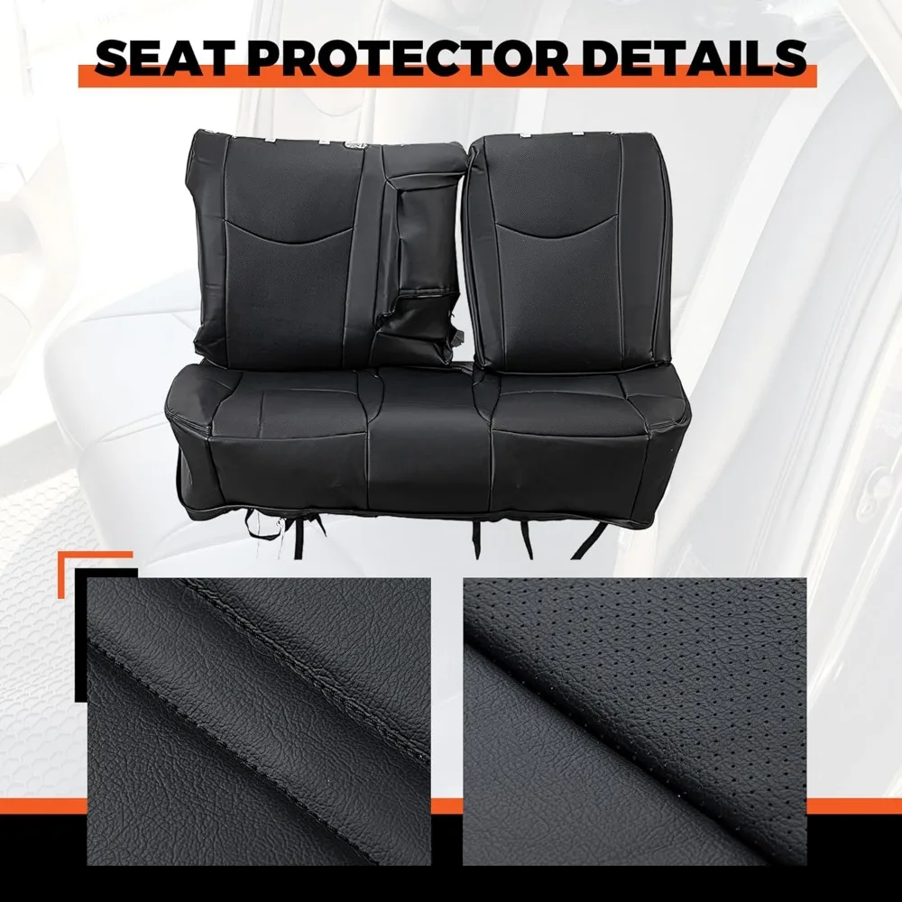 ECOTRIC Full Set Seat Covers for 2010-2015 Toyota Prius in Black Synthetic Leather with Headrest and B-Pillar Protection