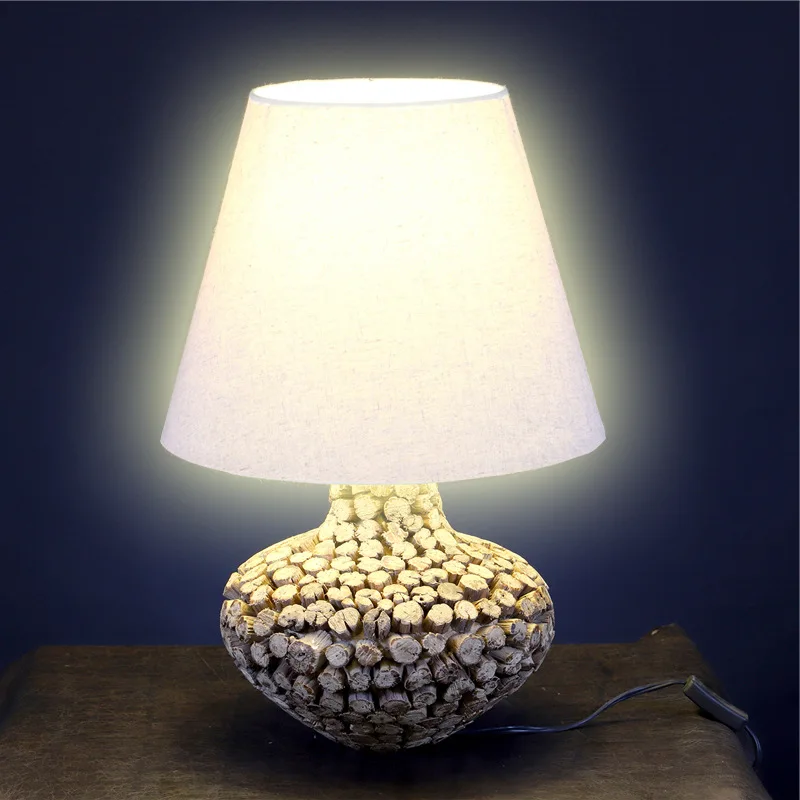 Handmade wooden table lamp Floor lamp Bed and breakfast Restaurant Cafe Rotten wood roots Decorative lamps