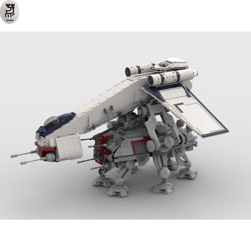 

AT-TE + 2325 шт. MOC Combo истребитель космический корабль и Военный транспортный робот креативные Строительные блоки DIY игрушки подарки на день рождения