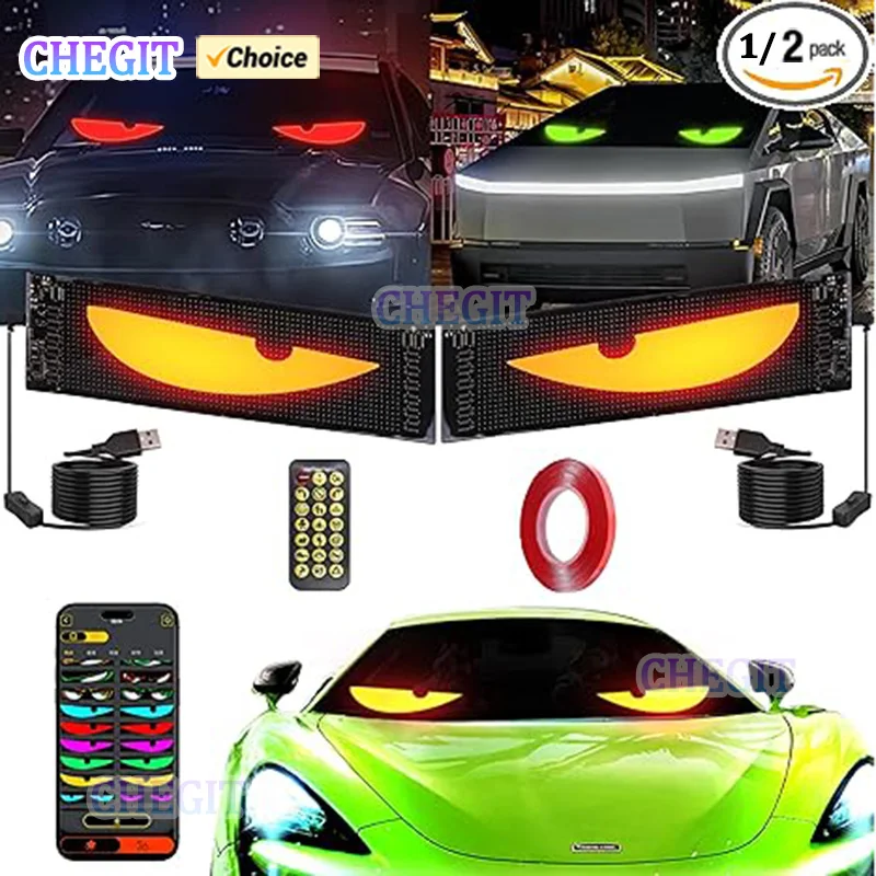 Devil's Eye LED Matrix Pixel Panel Remote Control scrolling LED Display Light for Car Truck windshield LED Truck Sign Animation