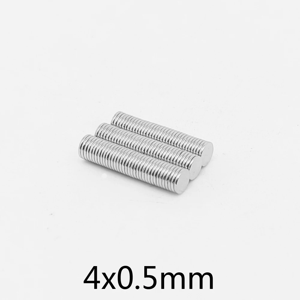 50 ~ 1500 sztuk 4x0.5mm cienki neodymowy silny magnes stały mały okrągły magnes 4x0.5mm potężny magnetyczny okrągły magnes 4*0.5mm