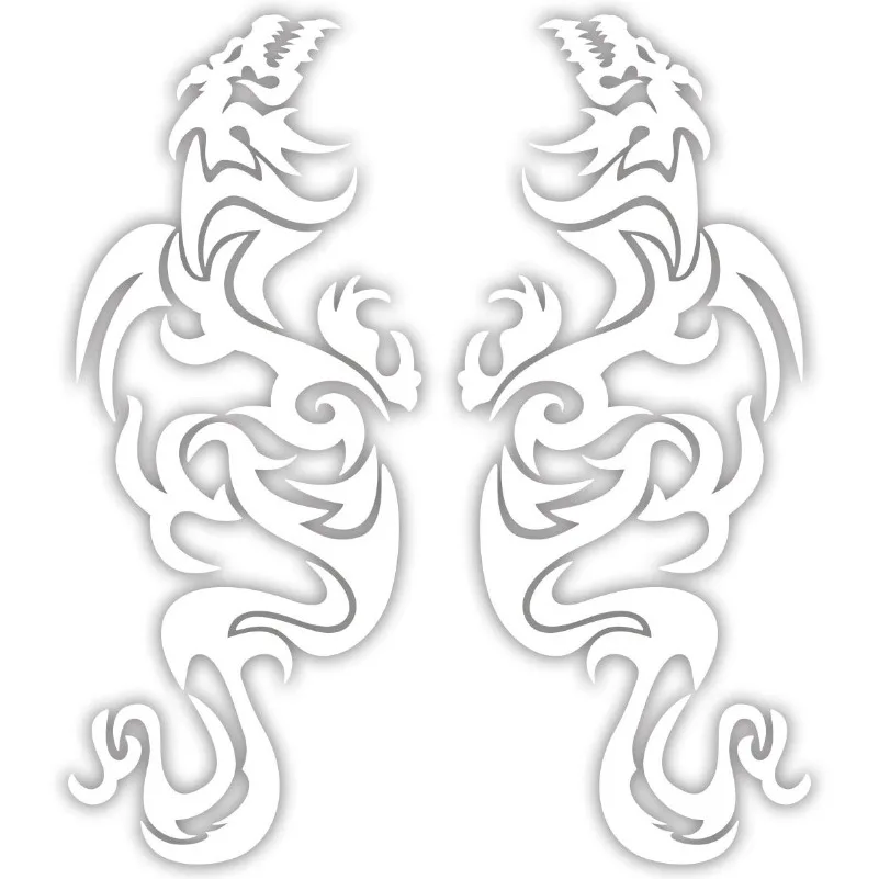 1Set 2D Flat Tribal Dragon Cut Out Waterproof Vinyl Stickers Car Body Motorcycle Side Fairing Scratch Cover Holiday Gift Decal