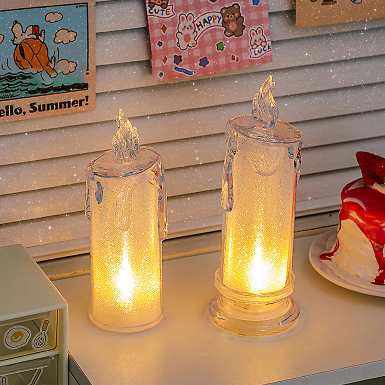 Desktop Decorative Night Light Simulation Candle Warm Warm Candle Design Nursery Lamp Table Lamp for Home Decor