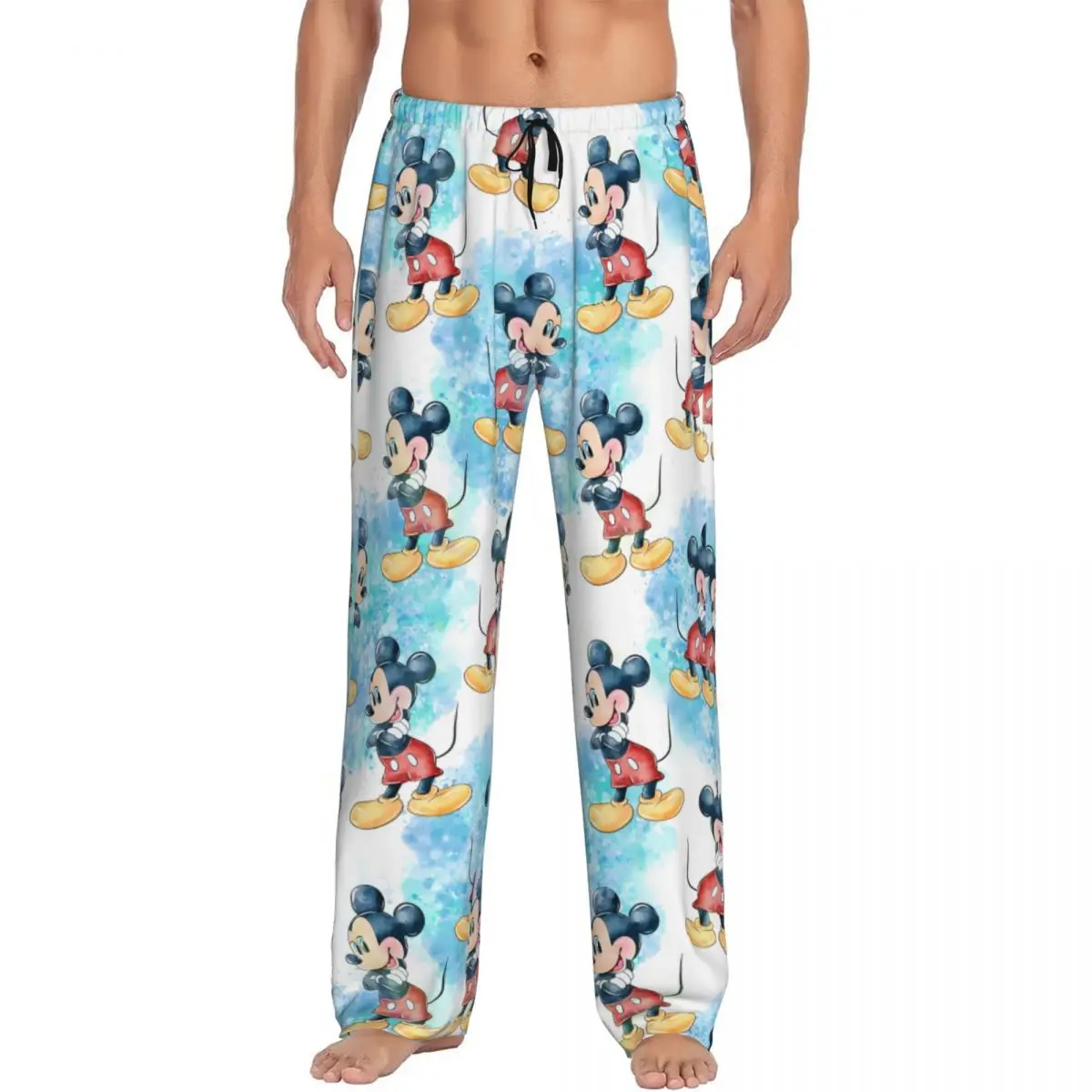 

Custom Print Men's Cartoons Mickey Mouse Love Pajama Pants Manga Sleepwear Sleep Lounge Bottoms with Pockets