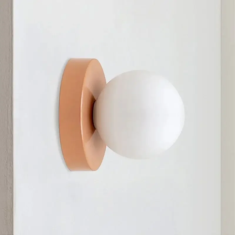 Imagem -05 - Nordic Macaron Led Wall Lamp Mini Aplique de Vidro para Varanda Cabeceira Quarto Corredor Varanda Luminária Lustre 10cm