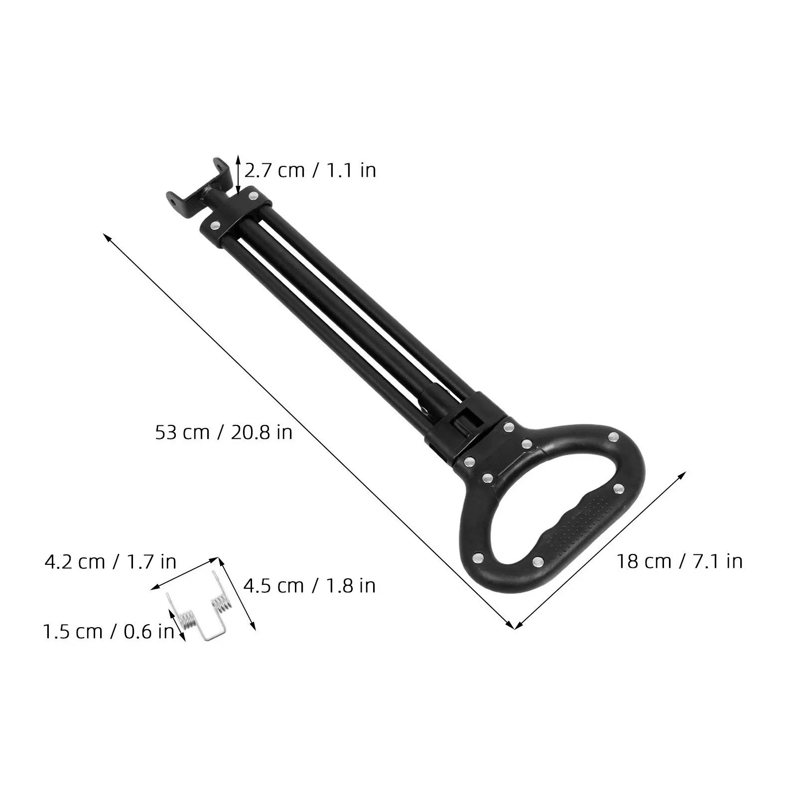 Wagon Cart Replacement Handle Adjustable Telescopic Heavy Duty Push Pull for Folding Wagons Outdoor Camping Trolley Accessories