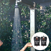 2 pcs 20L Solar Shower Bag For Camping Leakproof Foldable Portable Outdoor Shower Light Weight For Water Hose Head