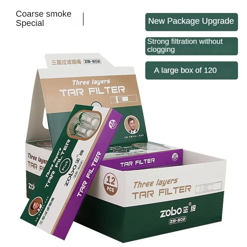 Disposable Cigarette Triple Filters,Multi-Filtering To Reduce Tar and Smoke Stains Holder Filter,Suitable for Coarse Cigarettes