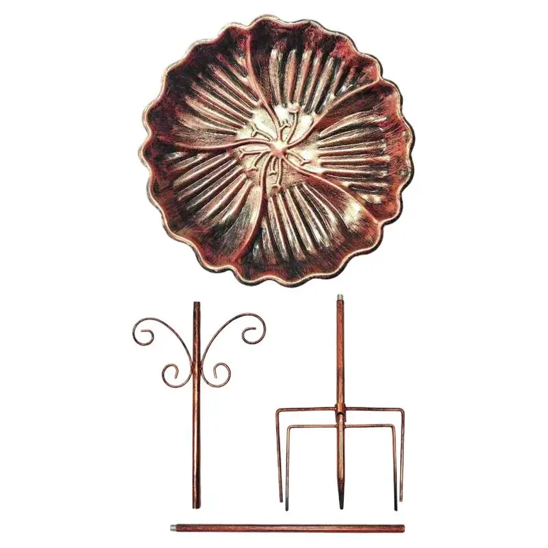 

Bird Bath For Outside Vintage Birdfeeder Standing Metal Bird Feeder Bowl Height Adjustable Winterproof Decorations For Yard