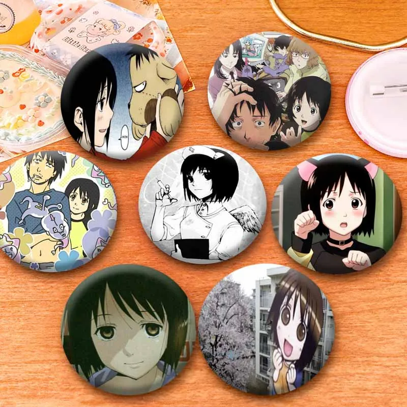 Classic Anime Welcome To The N.H.K Brooch Cartoon Character Cosplay Badge Nijigen Lapel Pins Accessories for Jacket Friend Gifts