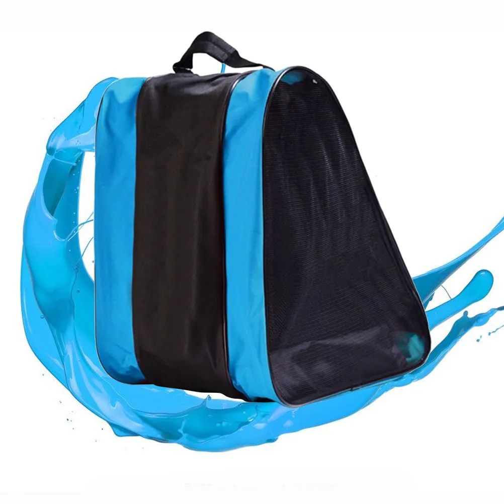 

Skate Bag Roller Skating Bag Waterproof Nylon Material Three Pocket Design Adjustable Carry Strap for Skating Shoes Towel Phone