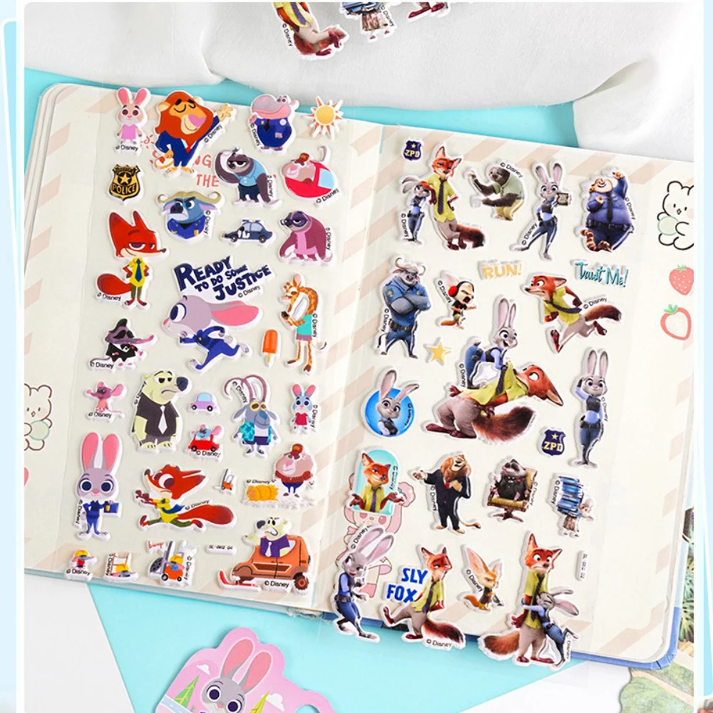 @Zootopia Disney Frozen Lilo & Stitch 3D Stickers Mobiele Laptop Briefpapier Dagboek Stickers Kinderspeelgoed Geschenken