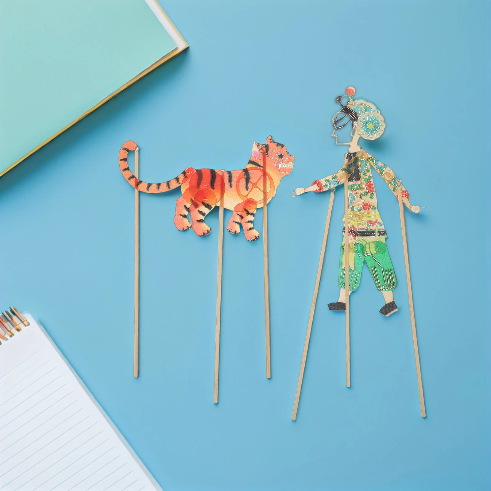 مجموعة مسرح الدمى الصينية المصنوعة يدويًا على شكل دمية يمكنك صنعها بنفسك للأطفال شخصية تعليمية على شكل ظل للمدرسة المنزلية #5