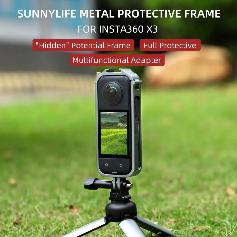 

Aluminum Protective Case Frame Cold Shoe Mount Brackets Housing Shell Cover for Insta360 X3