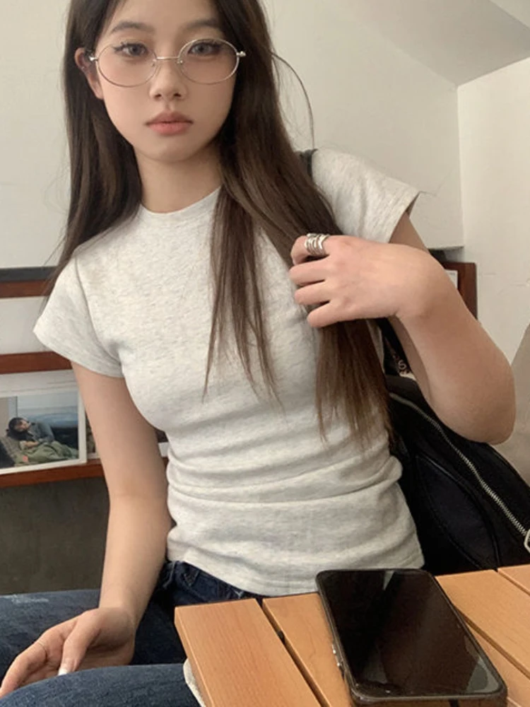T-shirts Women Casual Vintage Summer New Hotsweet Female Korean Style Minimalist All-match Tops O-neck Prevalent Streetwear Ins