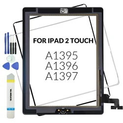 Сенсорный экран для iPad 2 A1395 A1396 A1397, сменные сенсорные панели с дигитайзером, сенсорное стекло с кнопкой и инструментами, 1 шт.