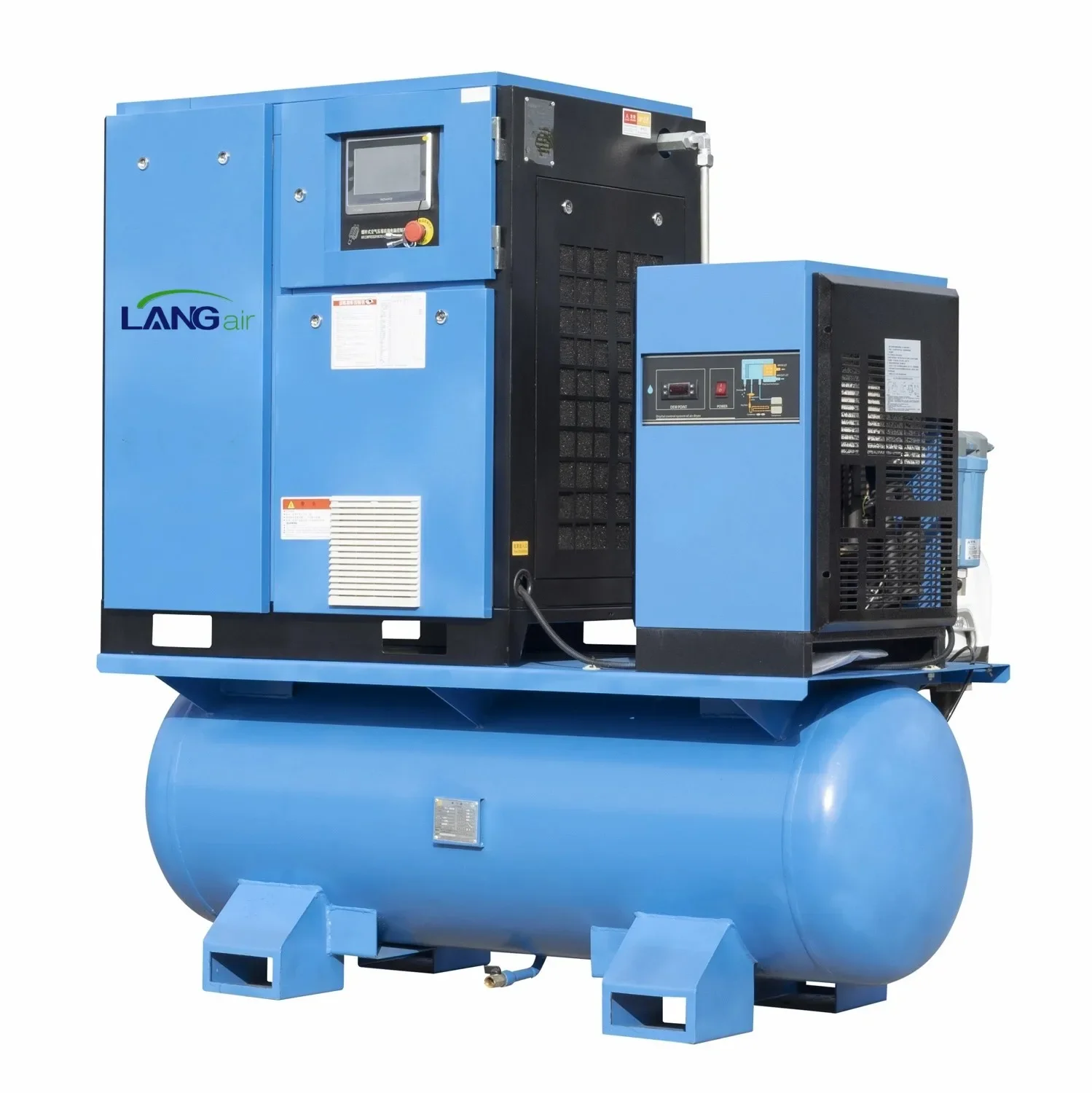 Langair 10hp 7.5 kw Combined Screw Air Compressor With Air Dryer Air Filter