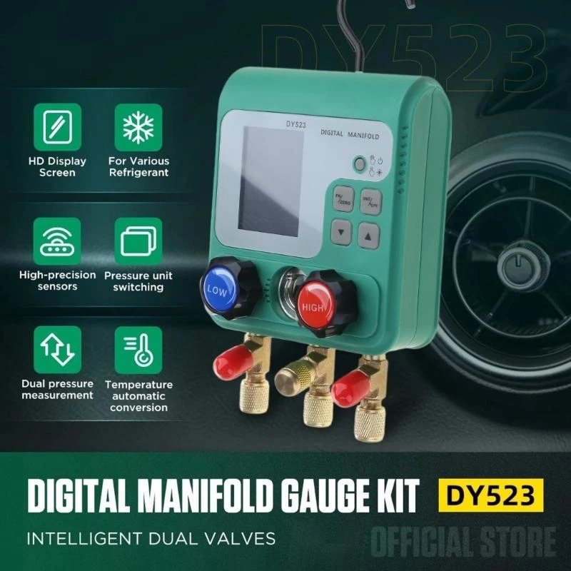 

A2UC Vacuum Pressure Gauge Digital Manifold Diagnostic Tool Electronic Air Conditioning Refrigerants Meter for Auto Repairing