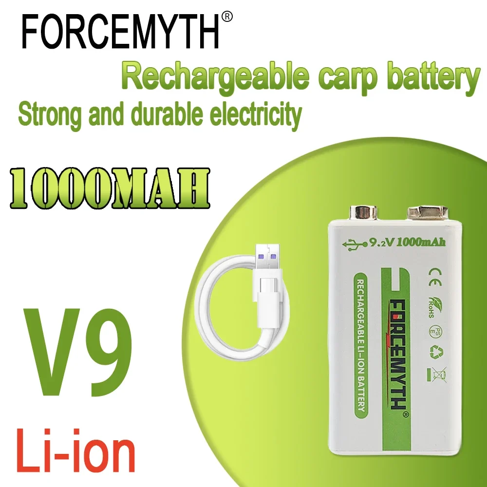 

New 9V Rechargeable Battery 1000mAh 6F22 Micro USB 9v Li-ion Lithium Batteries for Multimeter Microphone Toy Remote Control KTV