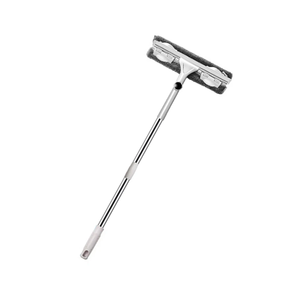 

Convenient Glass Cleaning Brush Durable Stainless Handle Adjustable Rod Fiber Cloth Window Cleaner Scrub Indoor Outdoor Use
