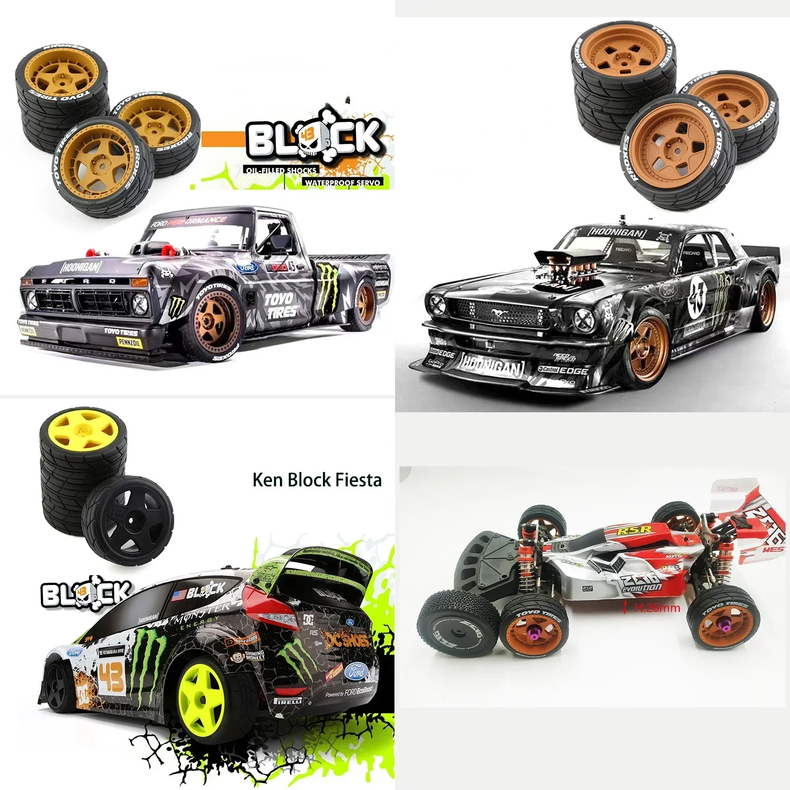 4 pièces caoutchouc opathie roue Vire pour Tamiya TT01 TT01E TT02 TT02B XV01 TA06 PTG-2 1/10 RC voiture mises à niveau pièces accessoires