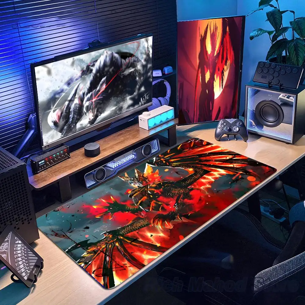 Monster Hunter Mouse Pad Mousepad Large Gaming Mouse Pad LockEdge Thickened Computer Keyboard Table Desk Mat