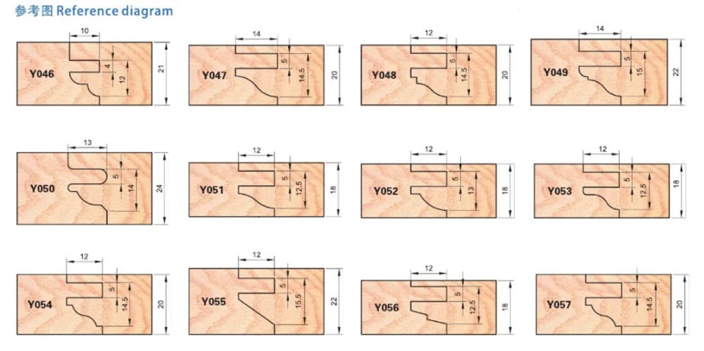 LIVTER Door Frame Cutter for Woodworking Spindle Moulder Cutter 2 pieces/set with TCT Cutter Woodworking Tools