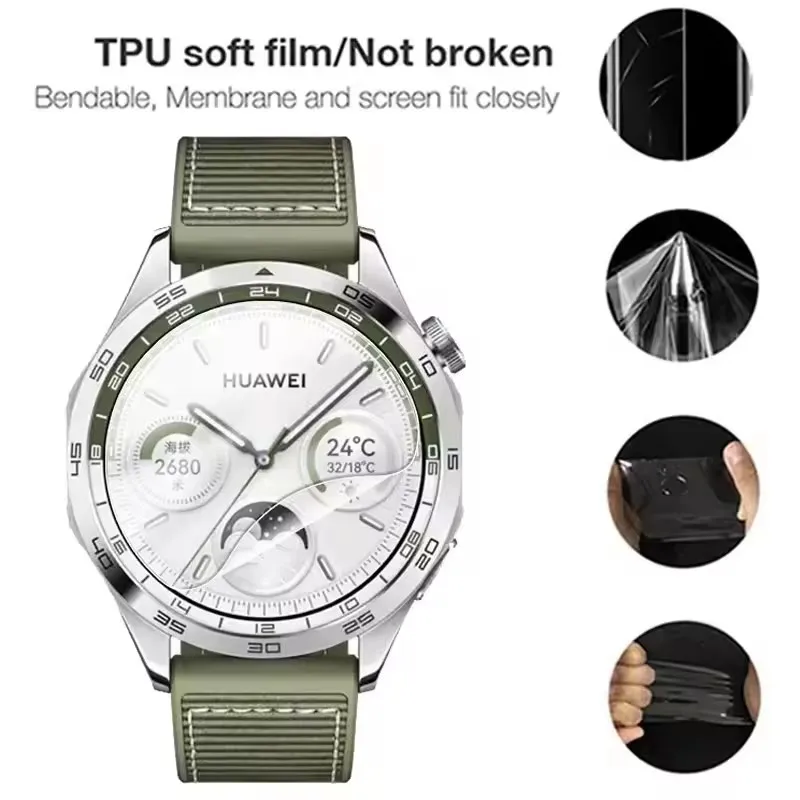 Película de hidrogel universal para reloj redondo, protector de pantalla (1-5 piezas, 26-46mm) 2