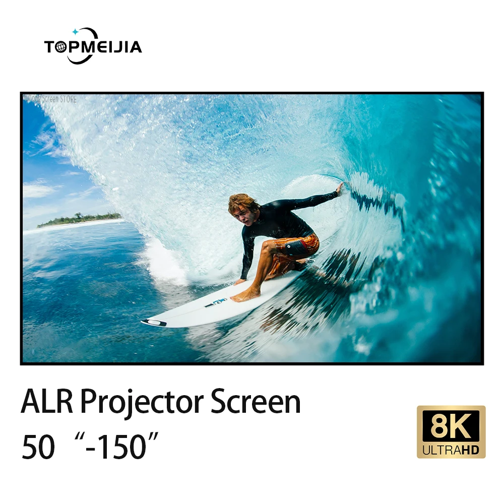 

2023 ALR Projector Screen Ambient Light Rejecting Fixed Frame 1CM Ultra Narrow Bezel CLR 4K8K 3D Projection Black Diamond Screen