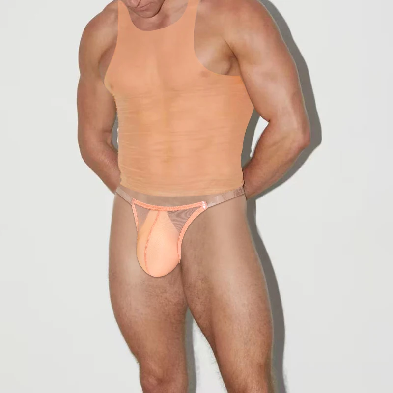 メンズ痩身アンダーシャツセクシーな透明ジムワークアウトタンクトップ固体通気性快適な高弾性ノースリーブベスト