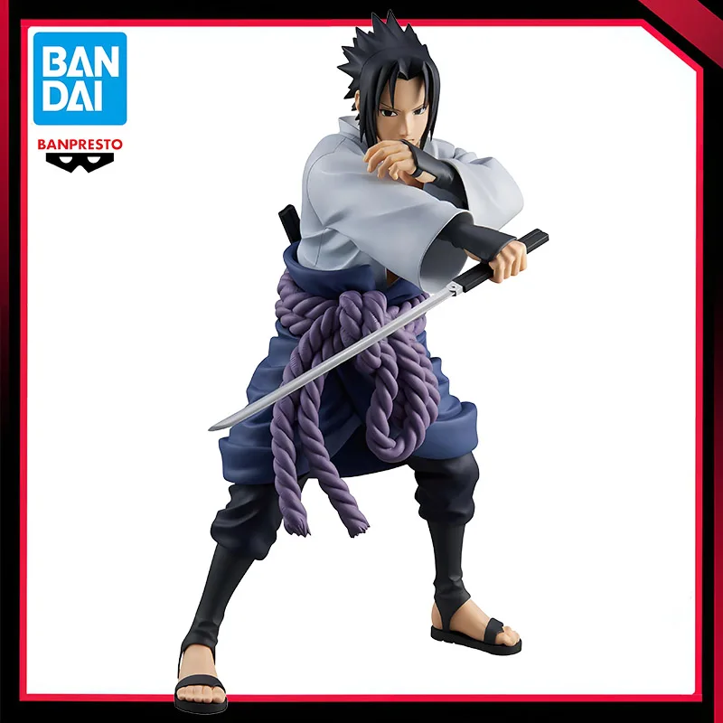 100% Bandai oficial genuino Banpresto NARUTO Grandista Uchiha Sasuke 24cm PVC figura de acción Anime modelo estatua colecciones regalo