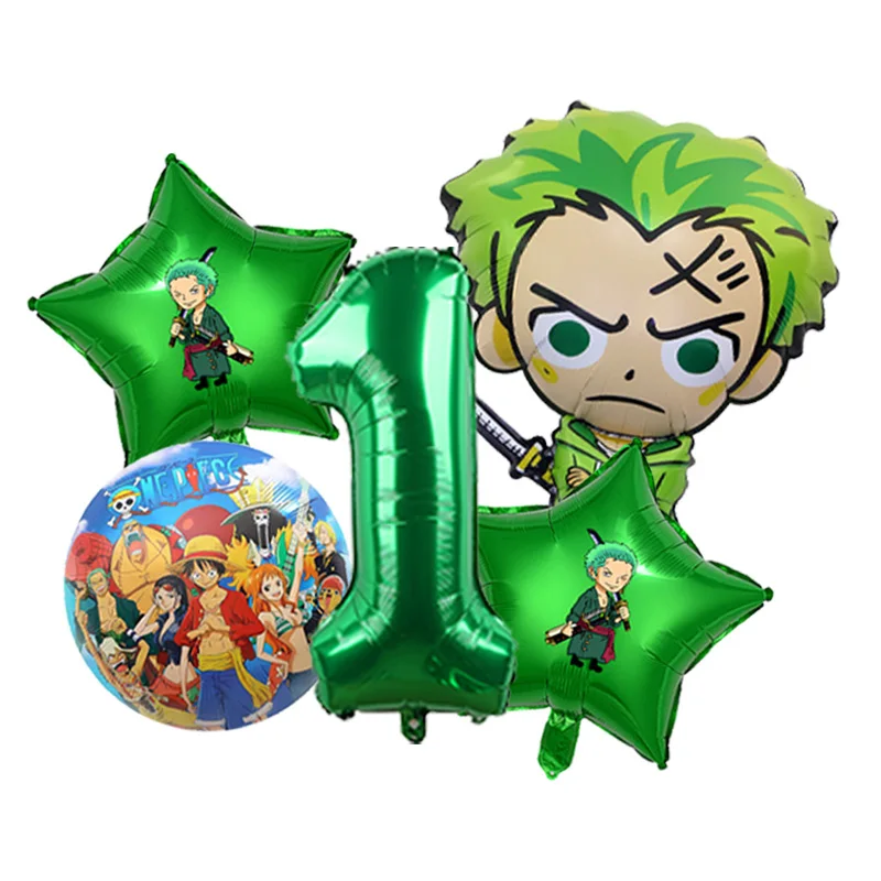 One Piece Verjaardagsballonarrangement Luffy Strohoed Folie plus Glitter Accent Mylar voor Kinderen Anime Taarttafeldecoratie