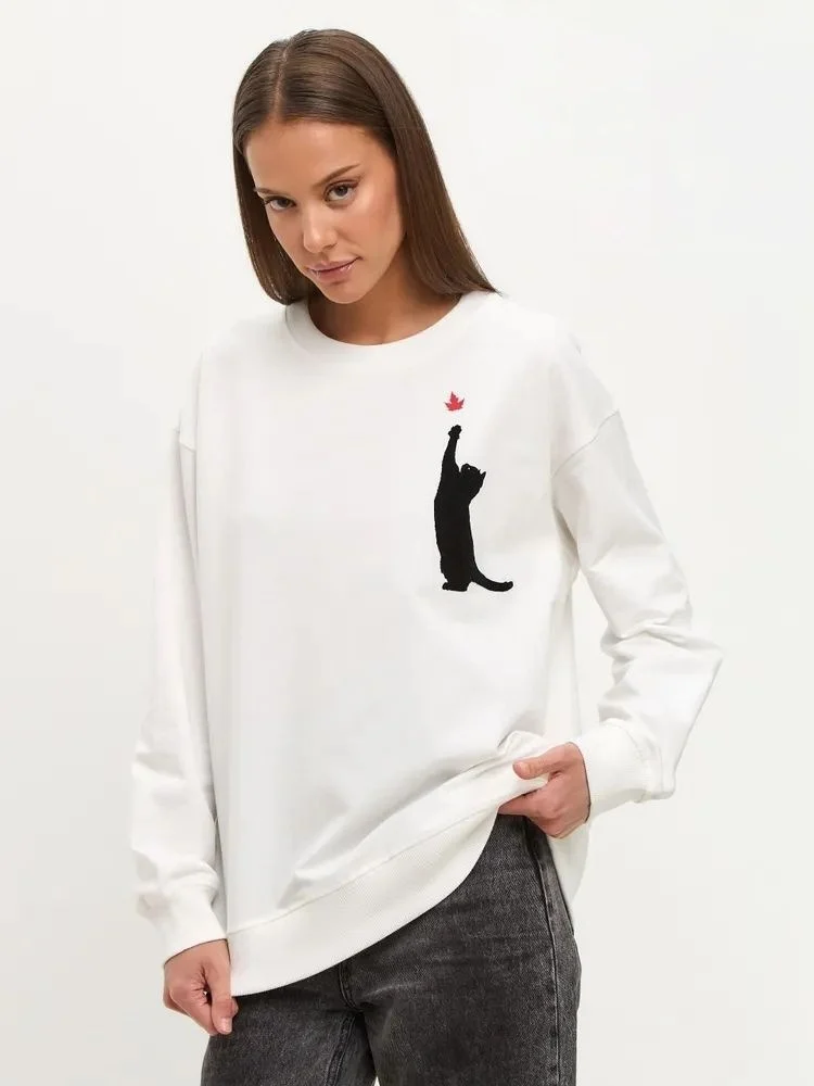 Faionable-Sudadera larga y holgada con estampado de Sve round Ne para mujer, Top informal cómodo con diseño de dibujos animados para ir al trabajo