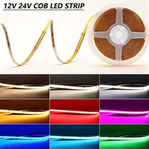 DC 12V 24V 8MM COB LED Light Strip Room Decoration 320LEDs/m Led Tape High Density Flexible 3000K 3500K 4000K 6000K