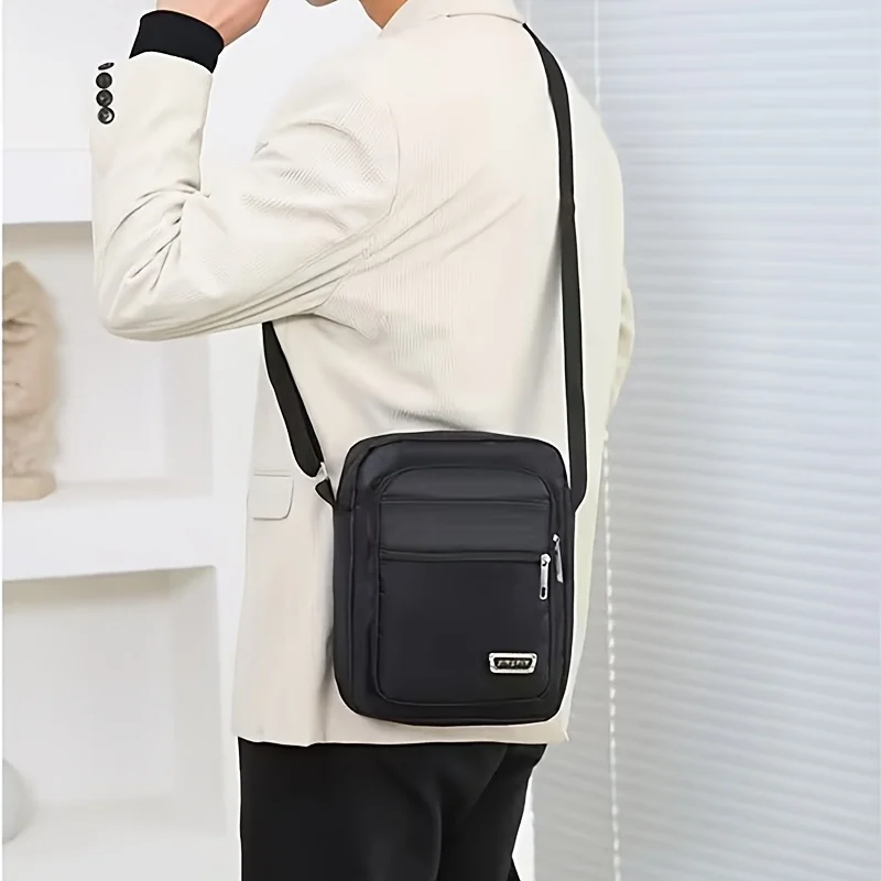 Men's Nylon Shoulder Bag Business Leisure Large Capacity Portable Handbag Multi Layer Waterproof Summer Male's Crossbody Bags