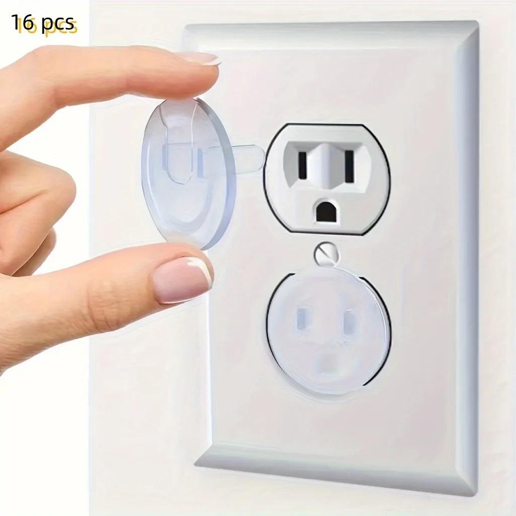 

14 Pack Child Safety Outlet Covers Transparent Design Easy Adult Removal Plug Protectors for Baby Proofing Electric Sockets